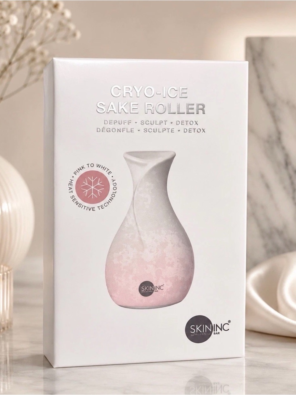 Skin Inc Cryo-Ice Sake Roller Depuff Sculpt Detox Facial Device ~ Sealed